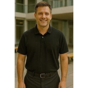 Goodfellow Co. Men Size XL Black Short Sleeve Collared Cotton Polo Shirt